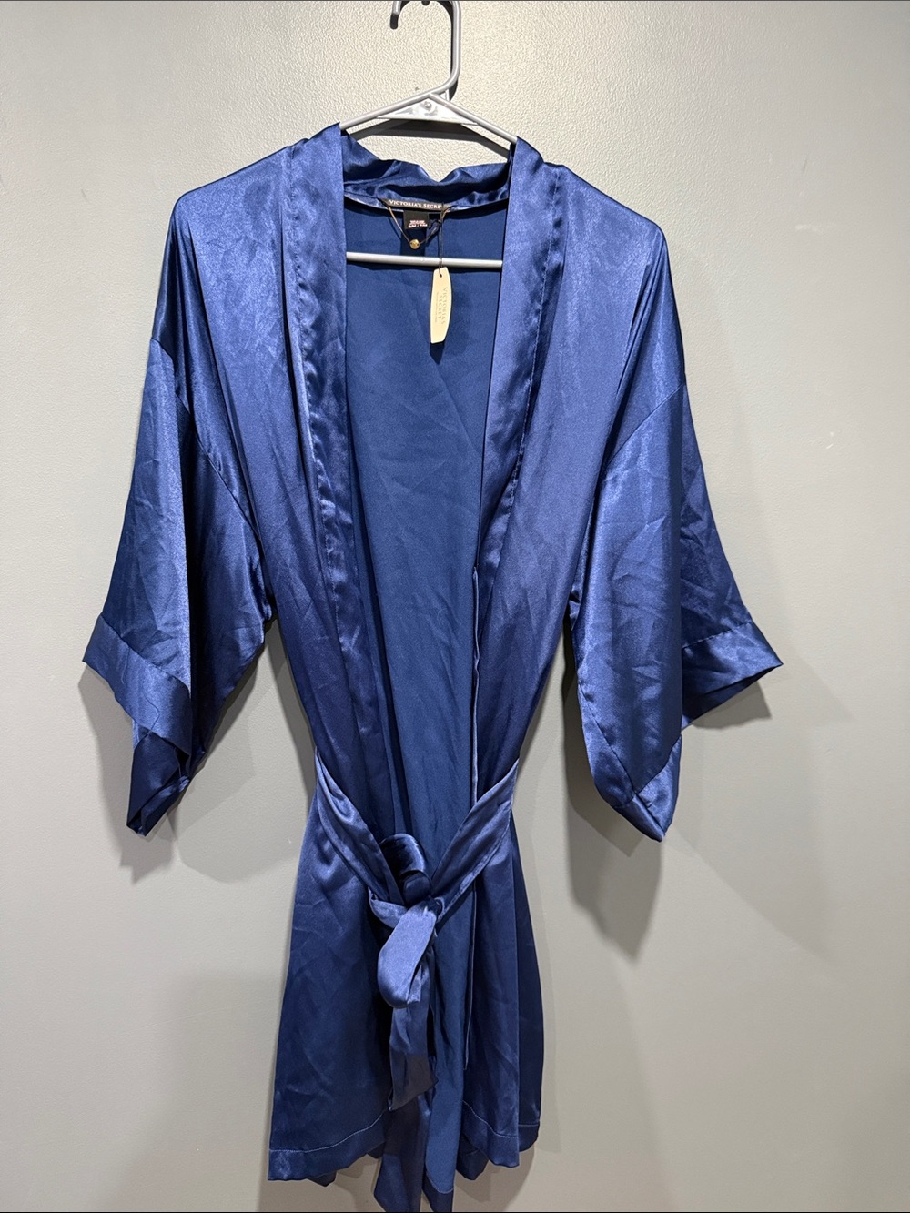 Victoria's Secret Royal Blue Satin Kimono Robe - Picture 3 of 8